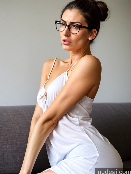 related ai porn images free for Jewish Angry Skinny Tall Small Ass Small Tits Glasses Couch Casual Chemise Detailed 50s Close-up View Hair Bun