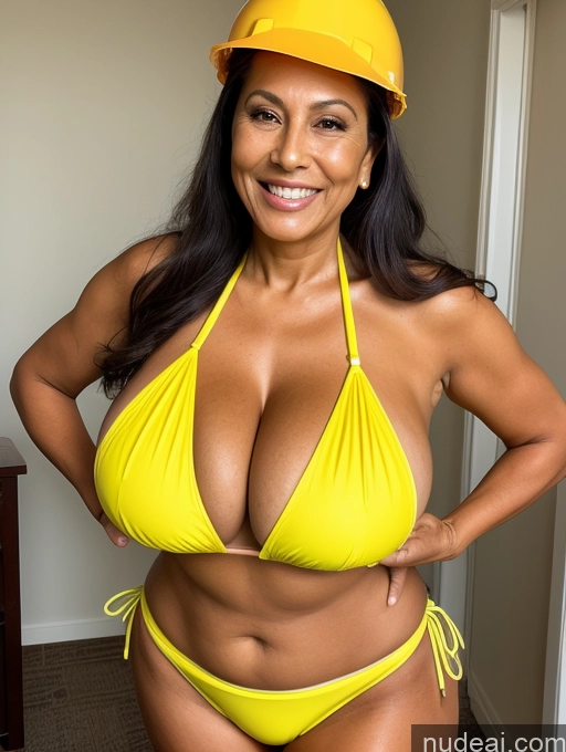 related ai porn images free for One Busty Huge Boobs Thick Tanned Skin Front View Microkini Thong Laughing 70s Brazilian Maid Construction Worker