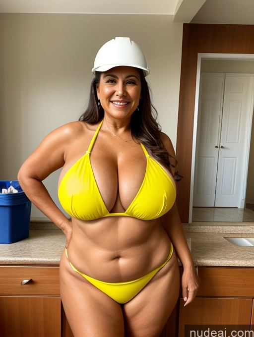 related ai porn images free for One Busty Huge Boobs Thick Tanned Skin Front View Microkini Thong Laughing 70s Brazilian Maid Construction Worker