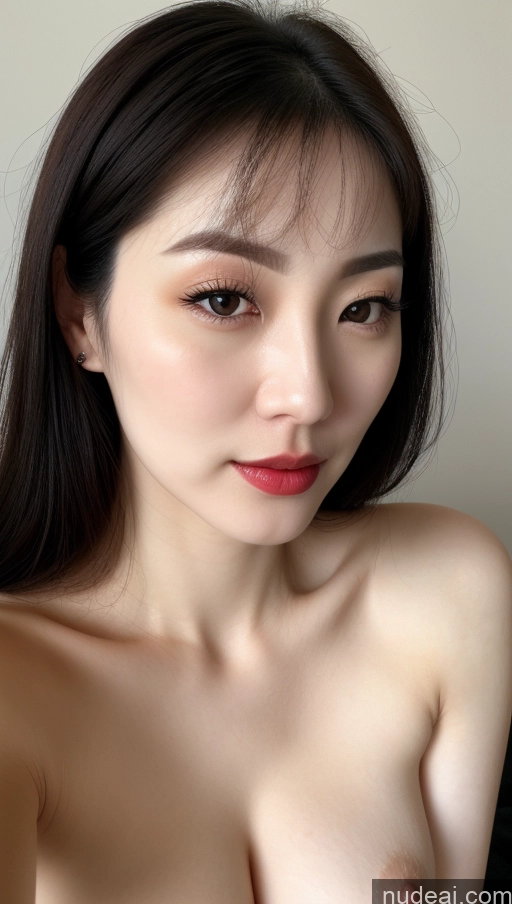 related ai porn images free for Woman One Beautiful Fairer Skin 30s Black Hair Close-up View Lipstick Perfect Boobs Korean