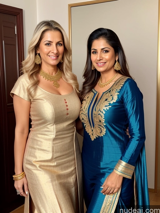related ai porn images free for Model Two Busty Perfect Boobs 60s Scandinavian Front View Gold Jewelry Salwar