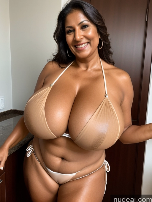 related ai porn images free for One Busty Huge Boobs Thick Tanned Skin Laughing Front View Microkini Thong 60s Maid Indian