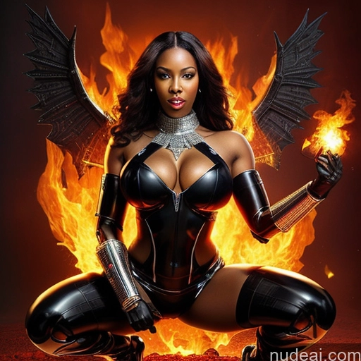 related ai porn images free for Hell Devil Diamond Jewelry Cyborg Perfect Boobs Perfect Body Happy Straight African Front View Squatting