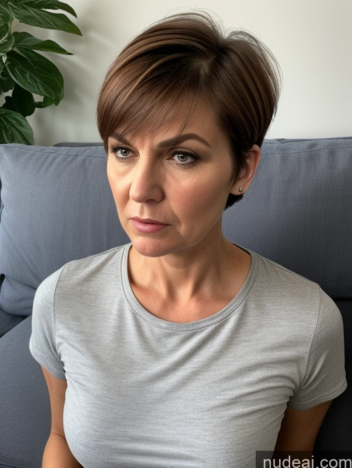 related ai porn images free for Czech Short Shirt Jeans Detailed Thick Couch 60s Angry Serious Short Hair