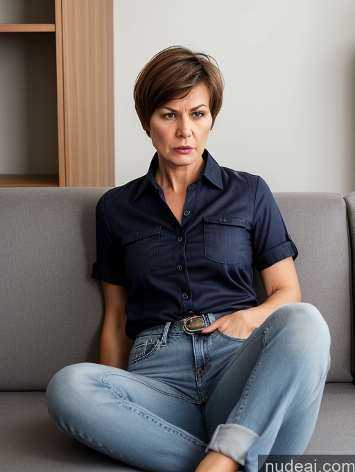 related ai porn images free for Czech Short Shirt Jeans Detailed Thick Couch 60s Angry Serious Short Hair