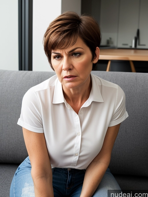 related ai porn images free for Czech Short Shirt Jeans Detailed Thick Couch 60s Angry Serious Short Hair