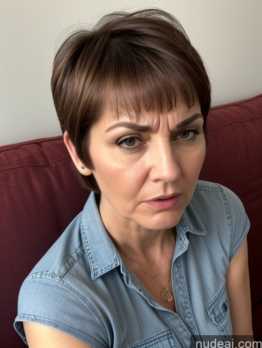 related ai porn images free for Czech Short Shirt Jeans Detailed Thick Couch 60s Angry Serious Short Hair