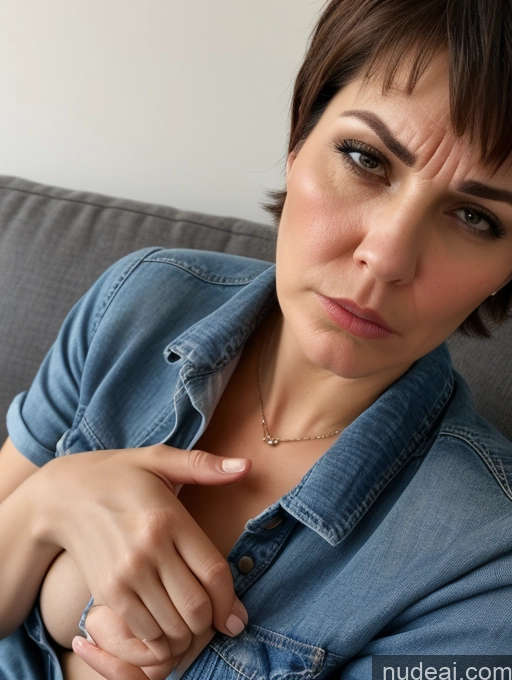 related ai porn images free for Czech Short Shirt Jeans Detailed Thick Couch 60s Angry Serious Short Hair Two Close-up View