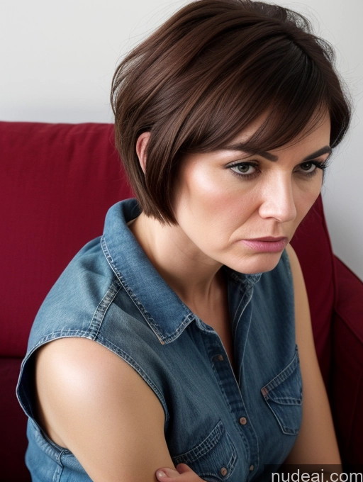 related ai porn images free for Czech Short Shirt Jeans Detailed Thick Couch 60s Angry Serious Short Hair Two Close-up View