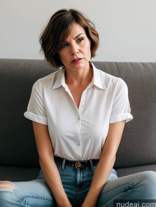 related ai porn images free for Czech Short Shirt Jeans Detailed Thick Couch 60s Angry Serious Short Hair Two Close-up View Spreading Legs
