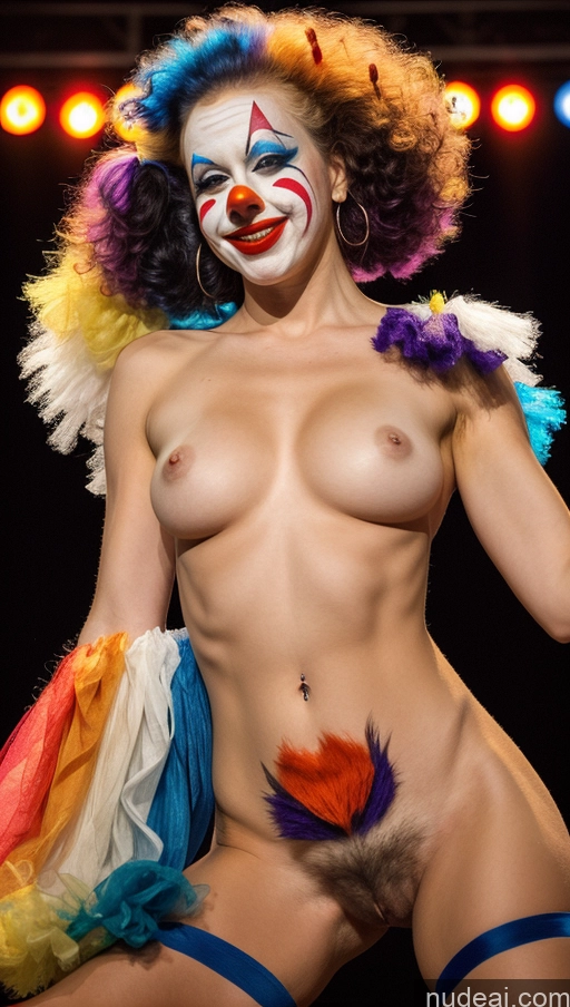 related ai porn images free for Woman One Pubic Hair White Stage Clown Partially Nude