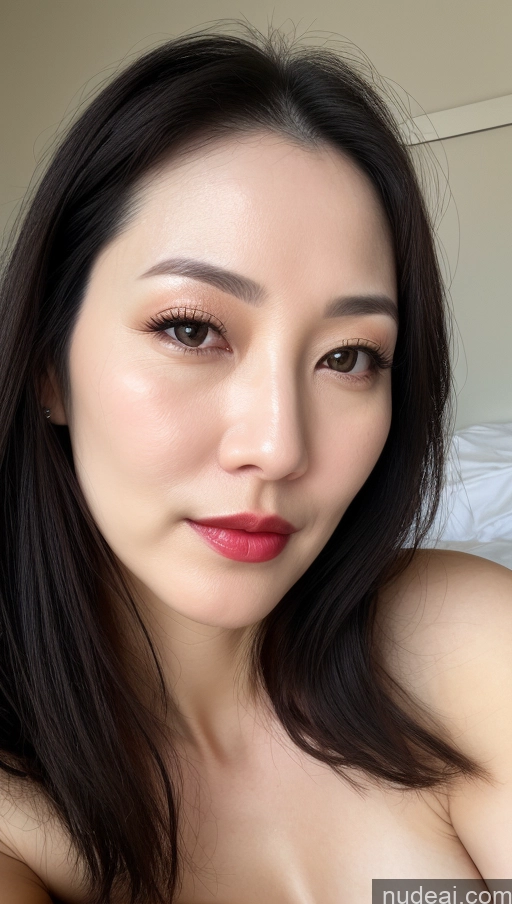 related ai porn images free for Woman One Beautiful Lipstick Fairer Skin Korean Close-up View 40s Black Hair Small Tits