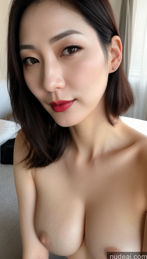 related ai porn images free for Woman One Beautiful Lipstick Fairer Skin 40s Black Hair Korean Close-up View Perfect Boobs