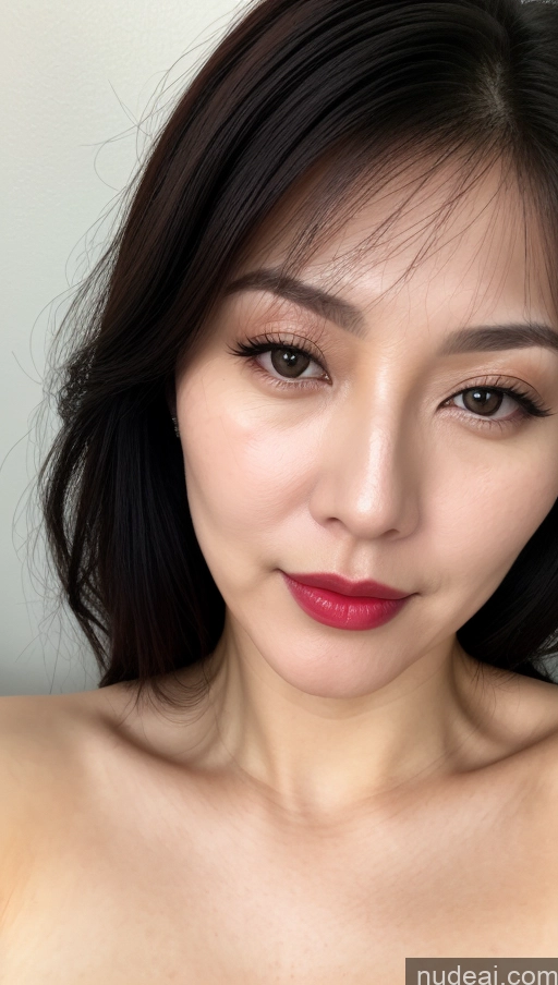 related ai porn images free for Woman One Beautiful Lipstick Fairer Skin 40s Black Hair Korean Close-up View Perfect Boobs