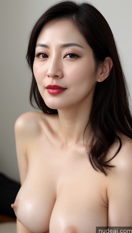 related ai porn images free for Woman One Beautiful Lipstick Fairer Skin 40s Black Hair Korean Close-up View Perfect Boobs
