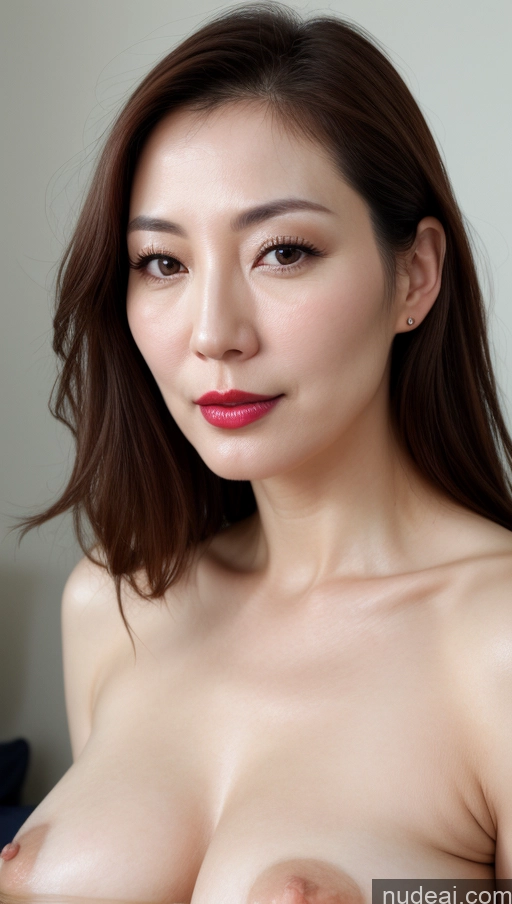 related ai porn images free for Woman One Beautiful Lipstick Fairer Skin Korean Close-up View Perfect Boobs Brunette 40s