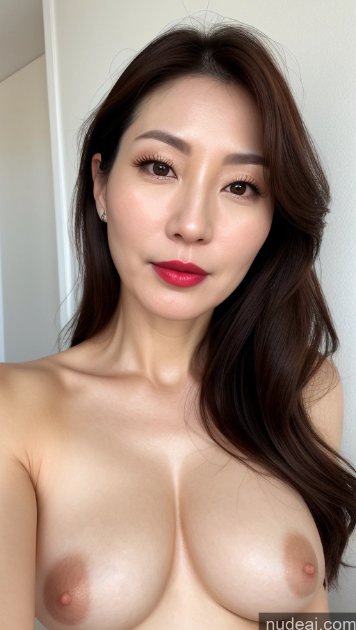 related ai porn images free for Woman One Beautiful Lipstick Fairer Skin Korean Close-up View Perfect Boobs Brunette 40s