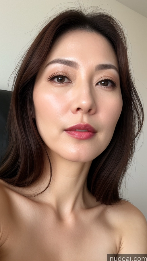 related ai porn images free for Woman One Beautiful Lipstick Fairer Skin Korean Close-up View Perfect Boobs Brunette 40s