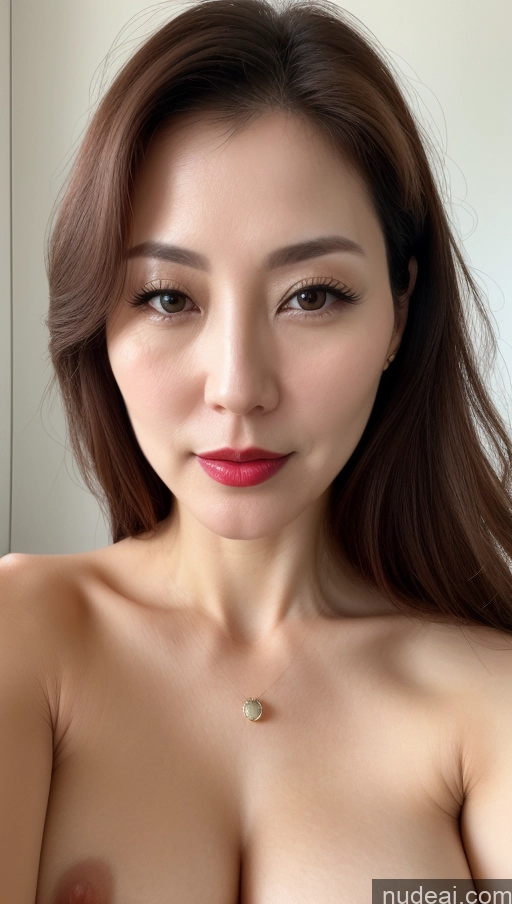 related ai porn images free for Woman One Beautiful Lipstick Fairer Skin Korean Close-up View Perfect Boobs Brunette 40s