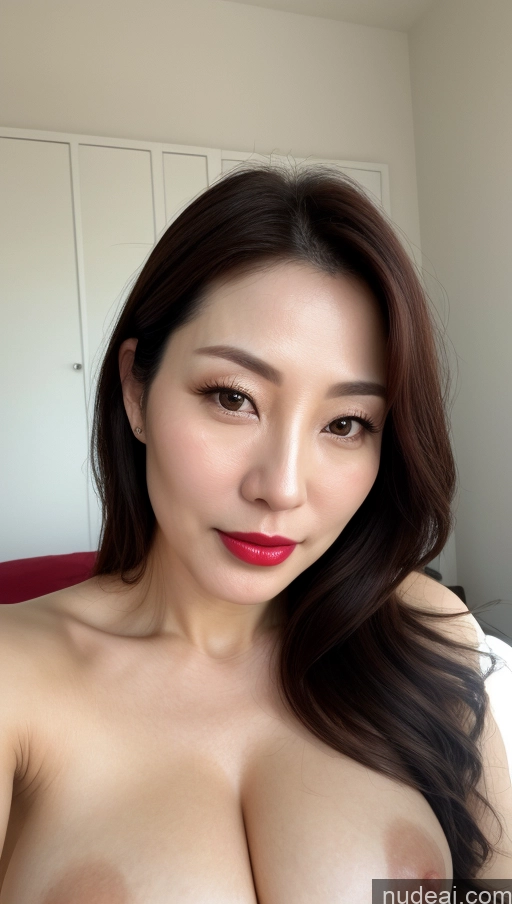 related ai porn images free for Woman One Beautiful Lipstick Fairer Skin Korean Close-up View Perfect Boobs Brunette 40s