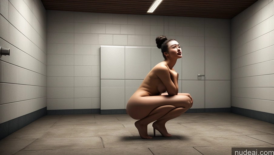 related ai porn images free for Woman One Small Tits Beautiful Skinny Short Big Ass 18 Orgasm Black Hair Hair Bun White 3d Prison Front View Squatting Nude