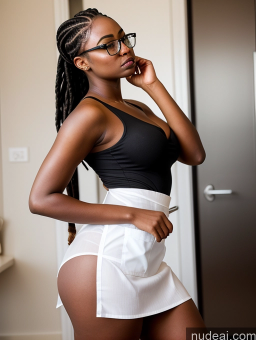 related ai porn images free for Woman Busty Perfect Boobs Beautiful Glasses Big Ass Dark Skin Short Perfect Body 18 Pouting Lips Angry Black Hair Braided African Bathroom Side View Thigh Socks Maid Big Hips Transparent Mini Skirt Apron