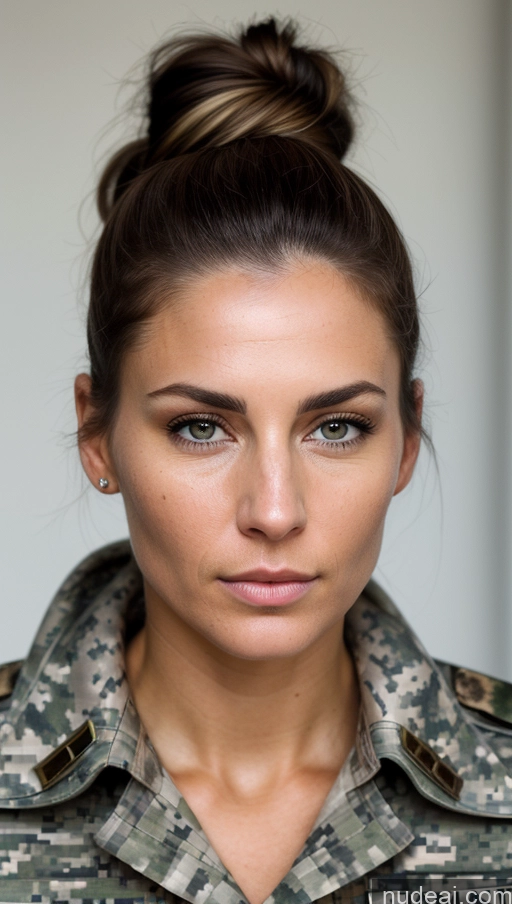 related ai porn images free for Woman One Pubic Hair 30s Serious Brunette Hair Bun White Skin Detail (beta) Detailed Military
