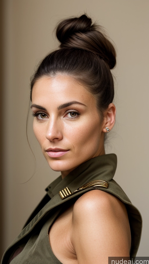 related ai porn images free for Woman One Pubic Hair 30s Serious Brunette Hair Bun White Skin Detail (beta) Detailed Military