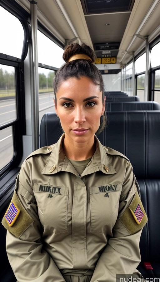 related ai porn images free for Woman One Pubic Hair 30s Serious Brunette Hair Bun White Skin Detail (beta) Detailed Military Bus
