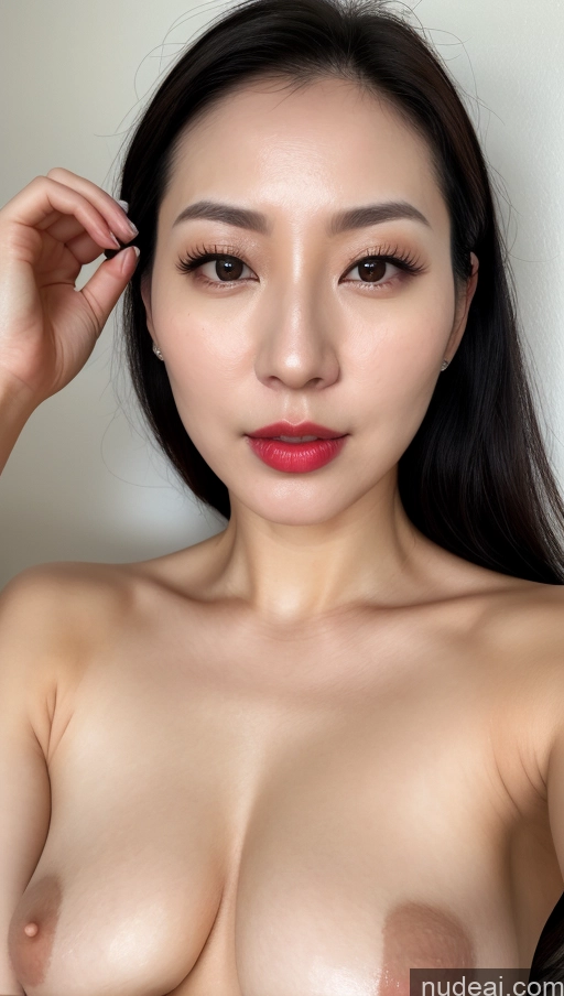 related ai porn images free for Woman One Perfect Boobs Beautiful Lipstick Fairer Skin Korean Close-up View 30s Black Hair Slicked