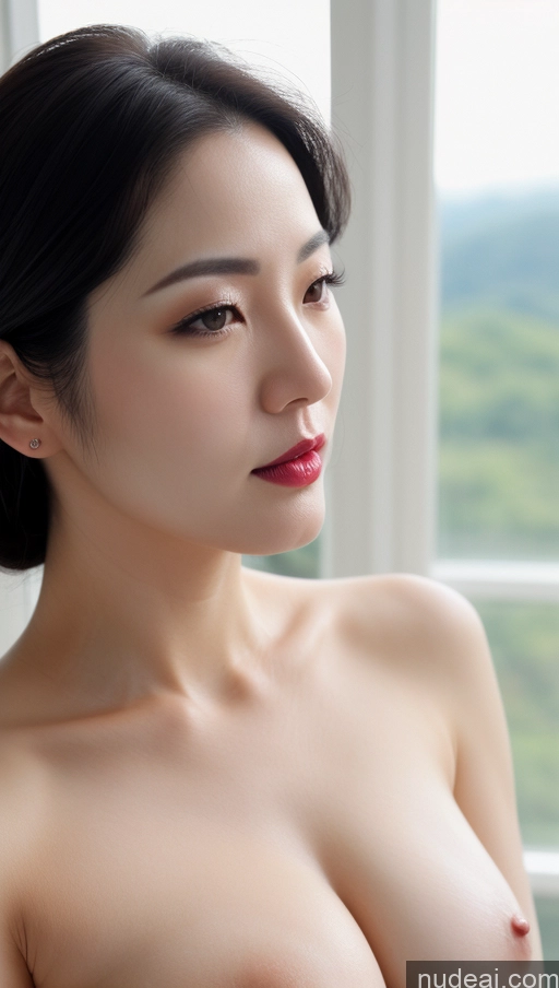 related ai porn images free for Woman One Perfect Boobs Lipstick Fairer Skin Korean Close-up View 30s Black Hair Slicked