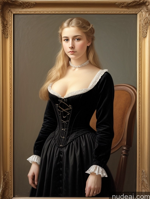 related ai porn images free for Woman Small Tits 18 Blonde Long Hair British Victorian Front Facing Full Body Painting