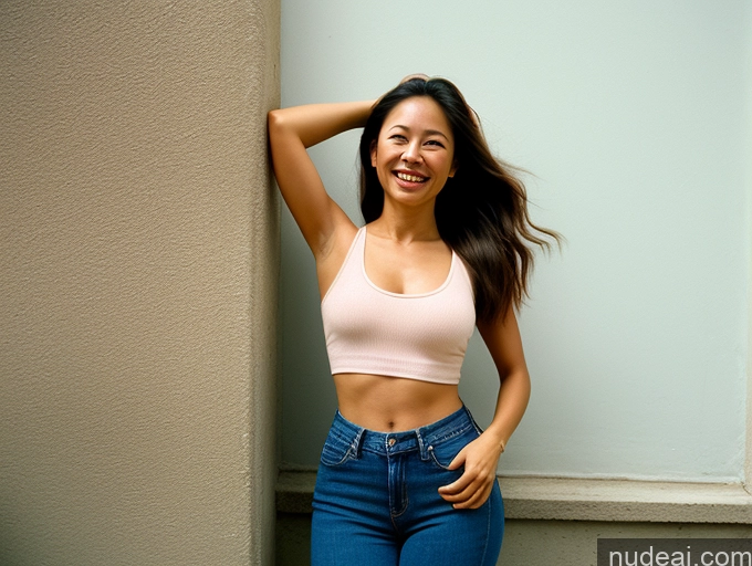 related ai porn images free for Woman One Small Tits Small Ass 40s Happy Long Hair Film Photo Front View Bright Lighting Jeans Tank Top Filipina