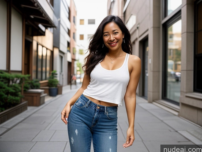 related ai porn images free for One Small Tits Small Ass 40s Happy Film Photo Front View Bright Lighting Jeans Tank Top Japanese Messy Woman Dark Skin Thick Street
