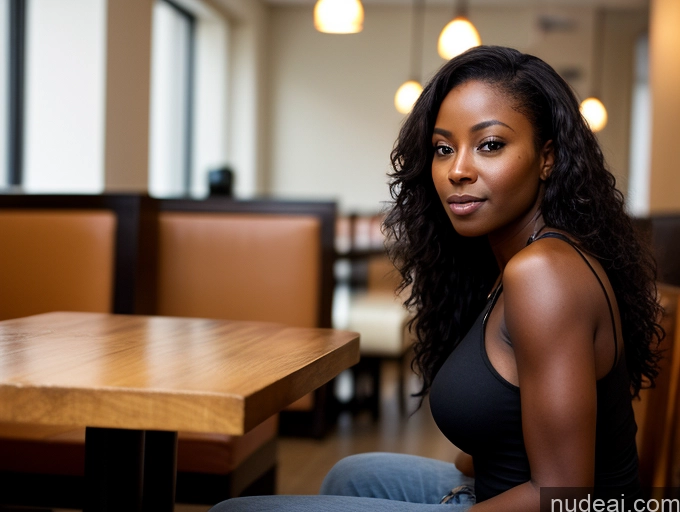 related ai porn images free for One Small Tits Small Ass 40s Film Photo Front View Bright Lighting Dark Skin Sexy Face Long Hair Black Casual Woman Restaurant