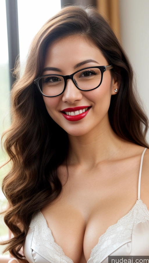 related ai porn images free for Woman One Small Tits Beautiful Glasses Lipstick Abs Perfect Body Fairer Skin 20s Black Hair Curly Hair Bright Lighting Happy Japanese Dress