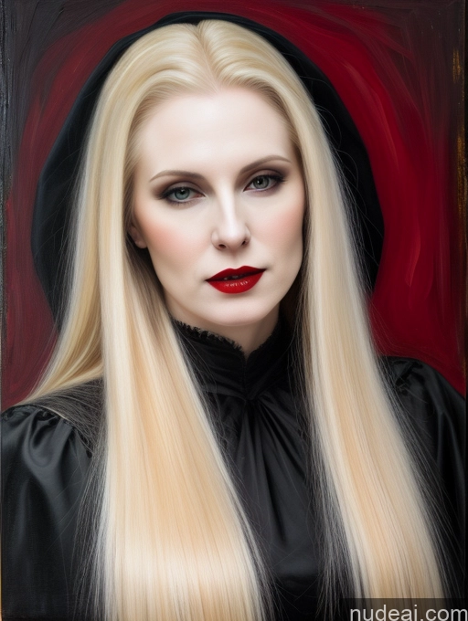 related ai porn images free for Woman 50s Blonde Long Hair Fairer Skin Painting Vampire