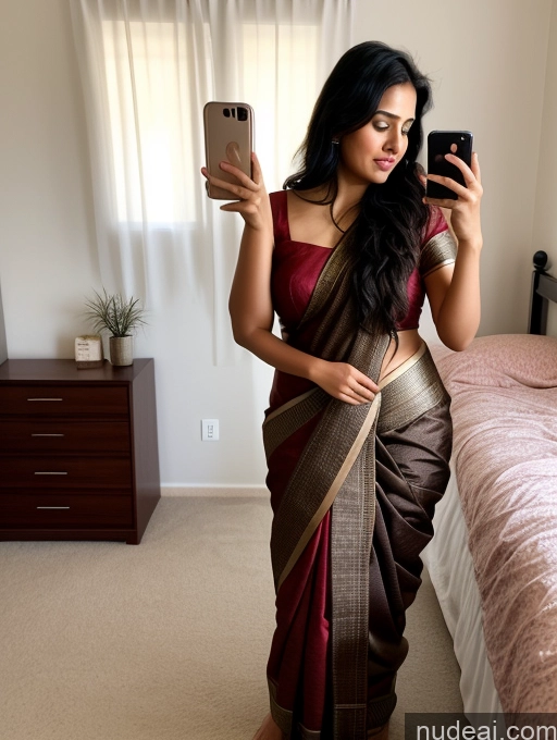 related ai porn images free for One Woman Chubby 30s Shocked Black Hair Messy Indian Mirror Selfie Bedroom Sari