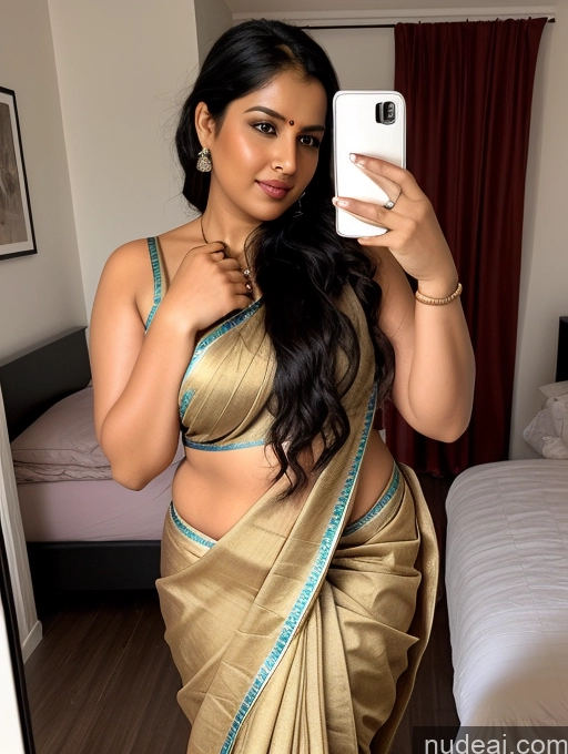 related ai porn images free for One Woman Chubby 30s Black Hair Messy Indian Mirror Selfie Bedroom Sari Seductive