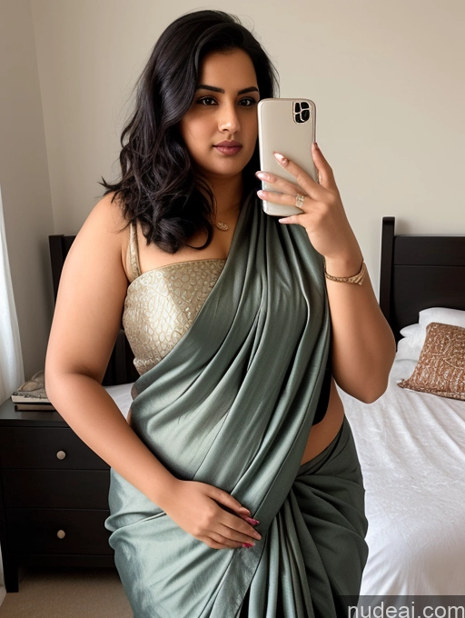related ai porn images free for One Woman Chubby 30s Black Hair Messy Indian Mirror Selfie Bedroom Sari Seductive