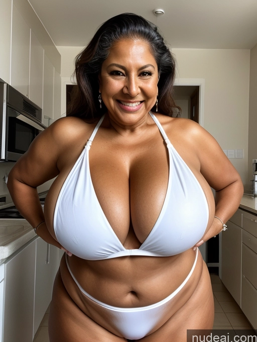related ai porn images free for One Busty Huge Boobs Thick Tanned Skin Front View Microkini Thong Laughing Latina 70s Maid