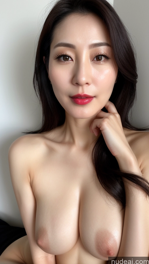related ai porn images free for Woman One Beautiful Lipstick Fairer Skin 40s Black Hair Korean Close-up View Perfect Boobs