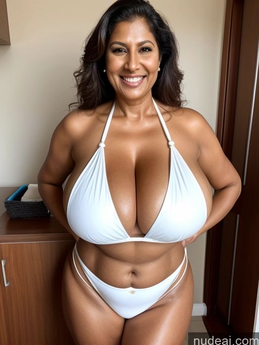 related ai porn images free for One Busty Huge Boobs Thick Tanned Skin Front View Microkini Thong Laughing 60s Indian Maid