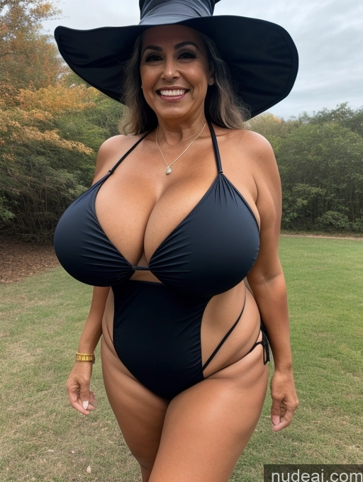 related ai porn images free for One Busty Huge Boobs Thick Tanned Skin Front View Microkini Thong Laughing 70s Latina Halloween Witch Construction Worker