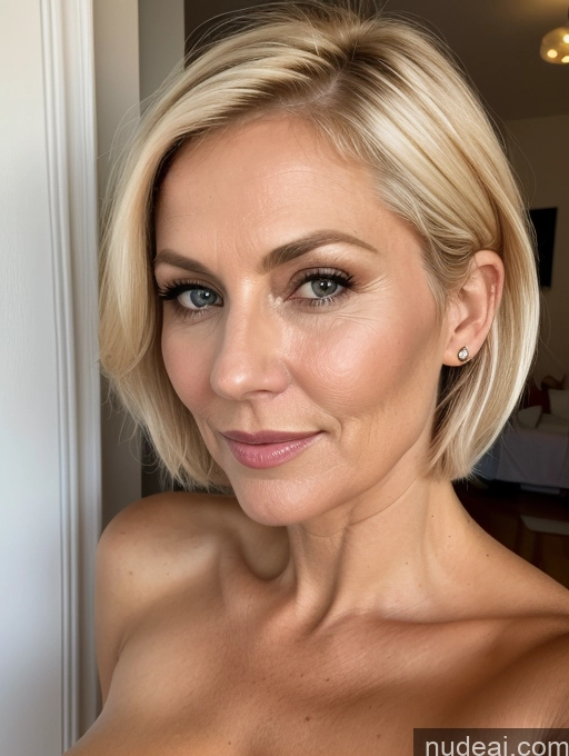 related ai porn images free for Perfect Boobs 30s Seductive Blonde Bobcut Swedish Bedroom Close-up View Nude Bright Lighting Milf