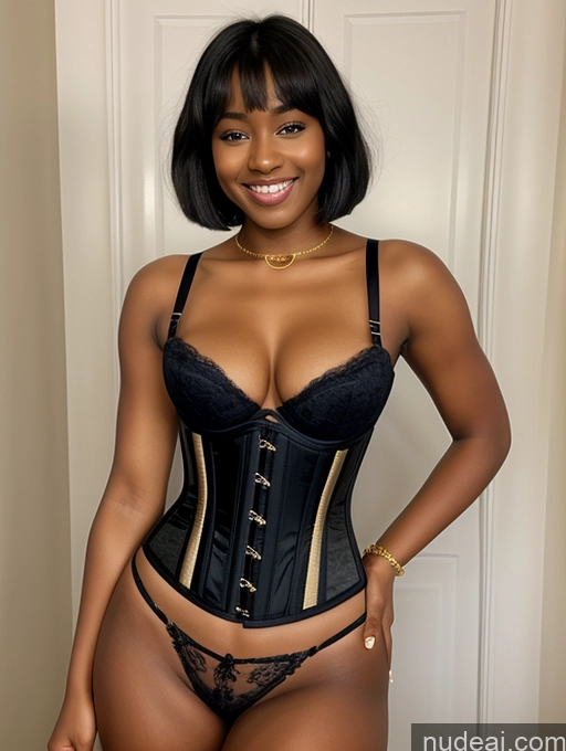 related ai porn images free for Lingerie Model One Perfect Boobs Small Tits 18 Happy Black Hair Corset Cleavage Gold Jewelry Dark Skin Short Hair Nigerian Front View