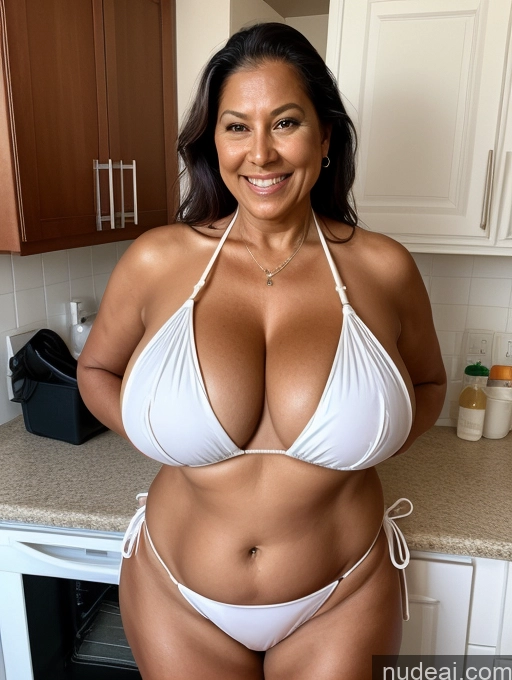 related ai porn images free for One Busty Huge Boobs Thick Tanned Skin Front View Microkini Thong 60s Maid Laughing Native American