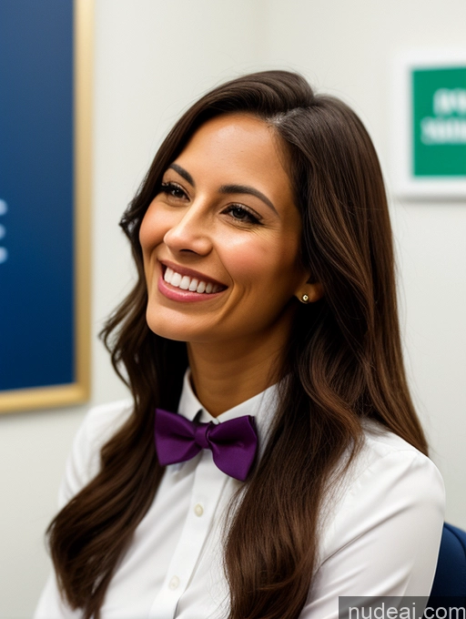 related ai porn images free for Woman One Skinny 20s Laughing Brunette Brazilian Office Front View Film Photo Bow Tie Suit Bright Lighting Detailed Straight