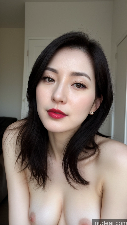 related ai porn images free for Woman One Lipstick Fairer Skin Beautiful Close-up View Korean Black Hair 30s Small Tits