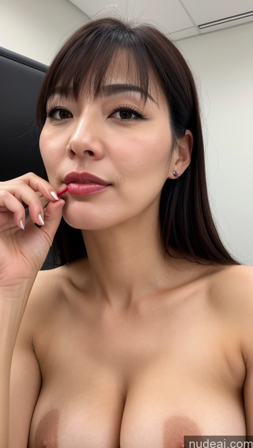 related ai porn images free for Woman One Lipstick 40s Black Hair Korean Fairer Skin Perfect Boobs Close-up View Office Detailed Cumshot Bangs